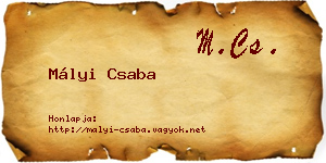Mályi Csaba névjegykártya