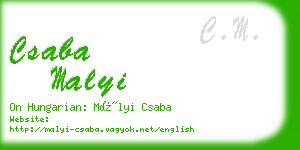 csaba malyi business card